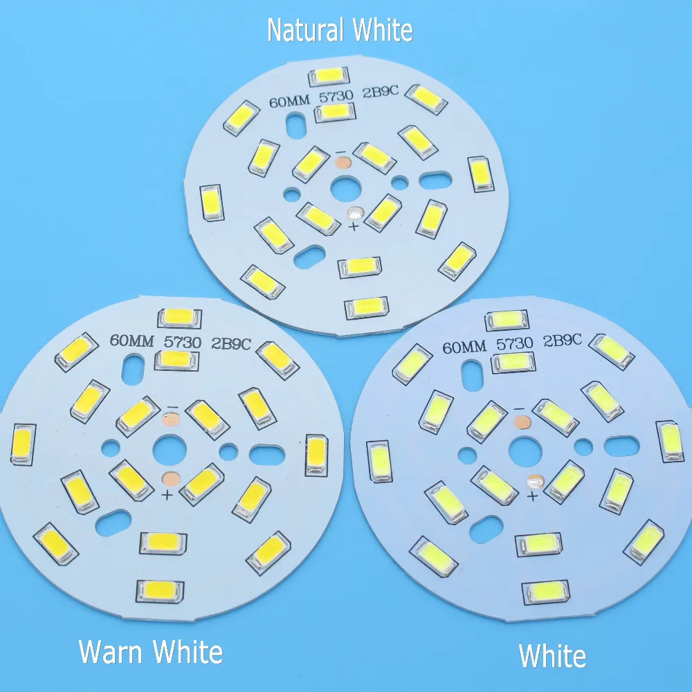 5 шт. SMD5730 светодиодный PCB 5 Вт 7 Вт 9 Вт 32 мм 40 мм 48 мм 50 мм 60 мм 78 мм 85 мм белый/натуральный белый/теплый белый светодиодный светильник