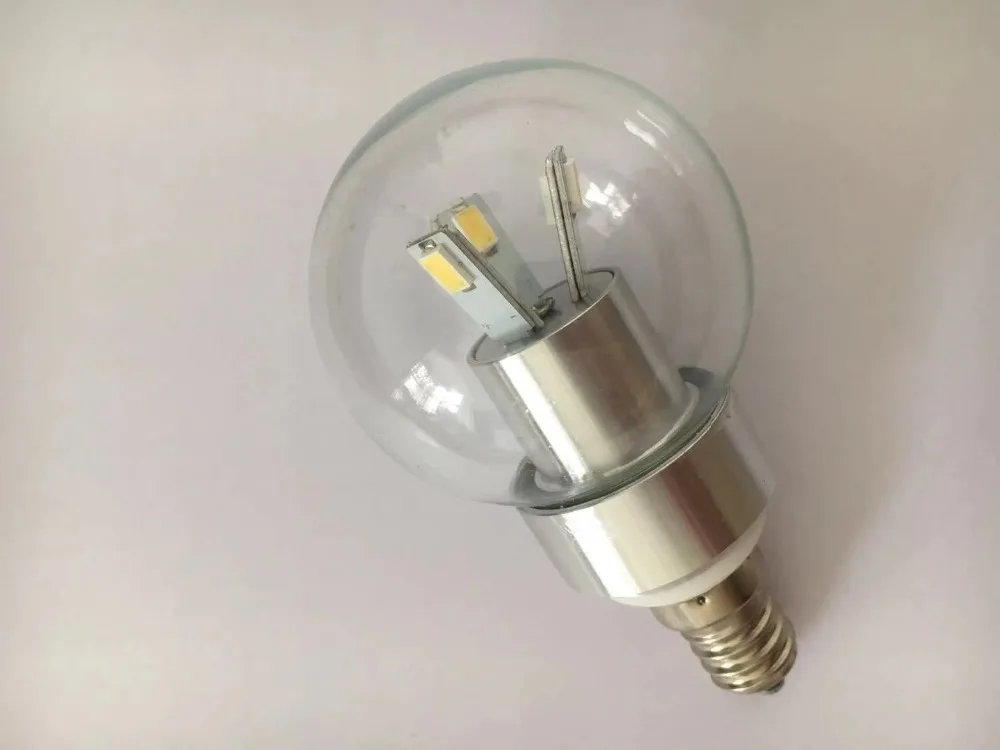 LED 3W E14 Candelabra Base Cool White 6000K Dimmable 40 watt incandescent Candle Light Globe Bulb 1
