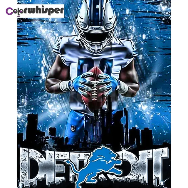 Daimond Painting Full Square/Round Diamond?Painting"Rugby Detroit Lions