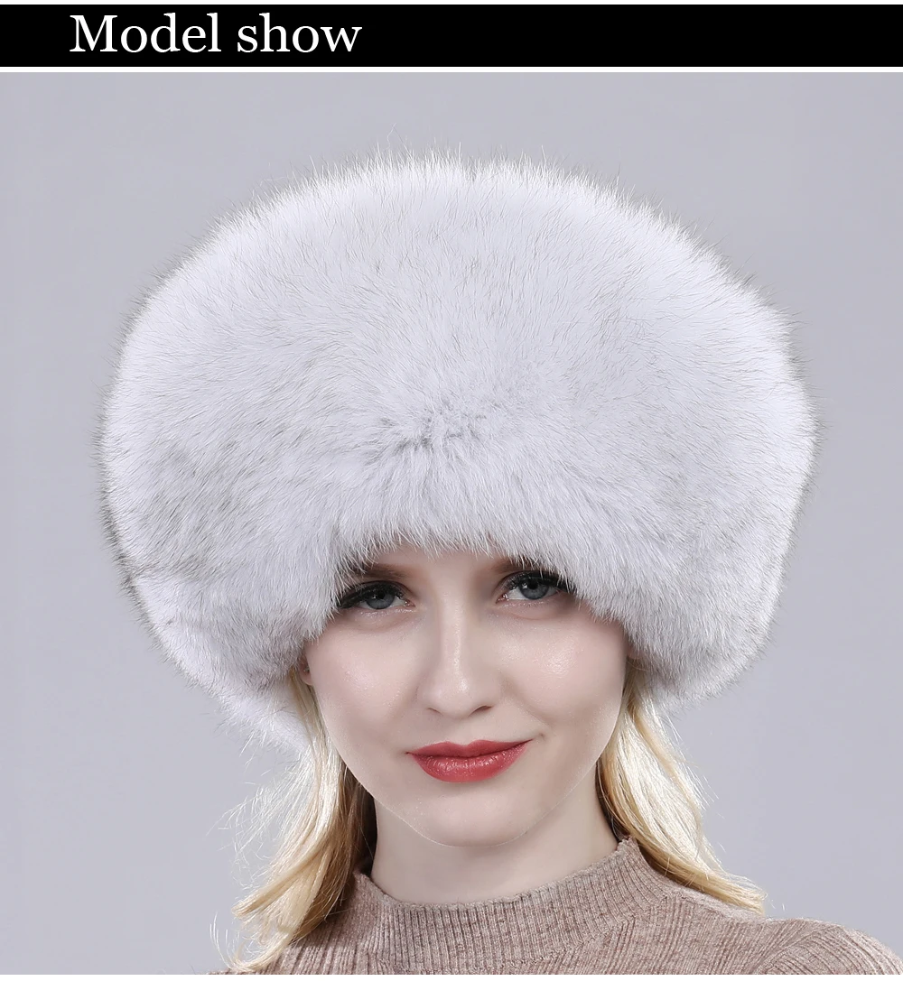 New Style Fashin Girl Genuine Fox Fur Hat Warm Soft Natural Fox Fur Bomber Caps Lady Luxurious Quality Real Fox Fur Hats