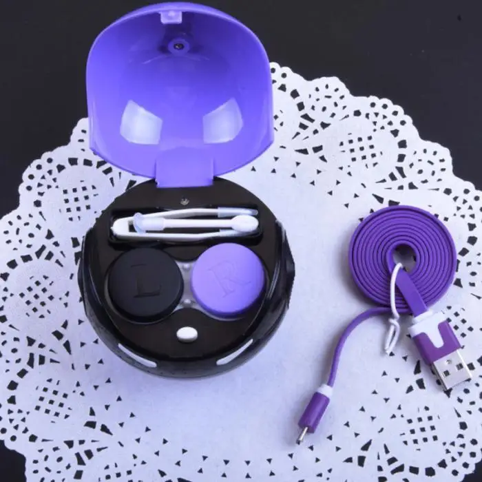 Contact Lens Washer Automatic Cleaner Cleaning Cute USB Plastic Adorable Ball Mask TY66