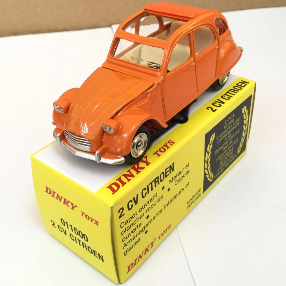 DINKY TOYS 011500 2CV CITROEN ORANGE ATLAS 1/43 литые под давлением модели автомобилей и модели игрушек