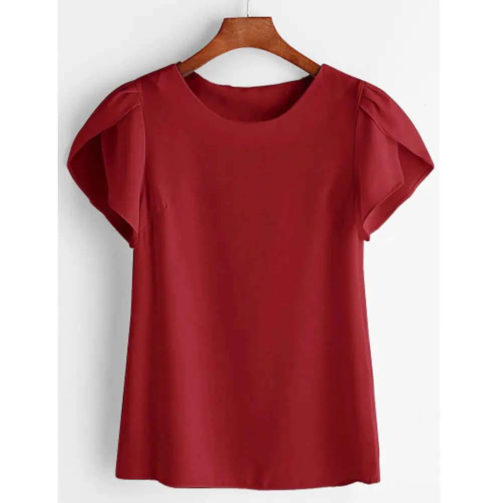

Women Summer Short Sleeve Puff sleeve Blouse Tops Loose Casual TOPs