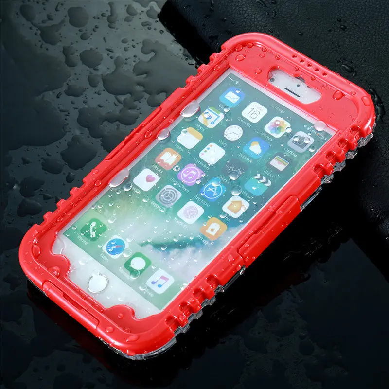 KISSCASE Водонепроницаемый чехол для iPhone 6 S 7 6 6 S плюс 7 плюс прозрачный герметичный подводный Защитная крышка чехол для iPhone 6 S 7 Plus - Цвет: Red