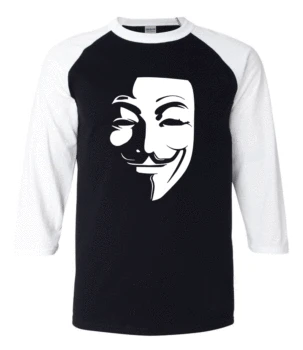 

hot sale V for Vendetta hip hop men tshirt 2019 summer raglan men t shirt 100% cotton high quality three quarter sleeve t-shirts