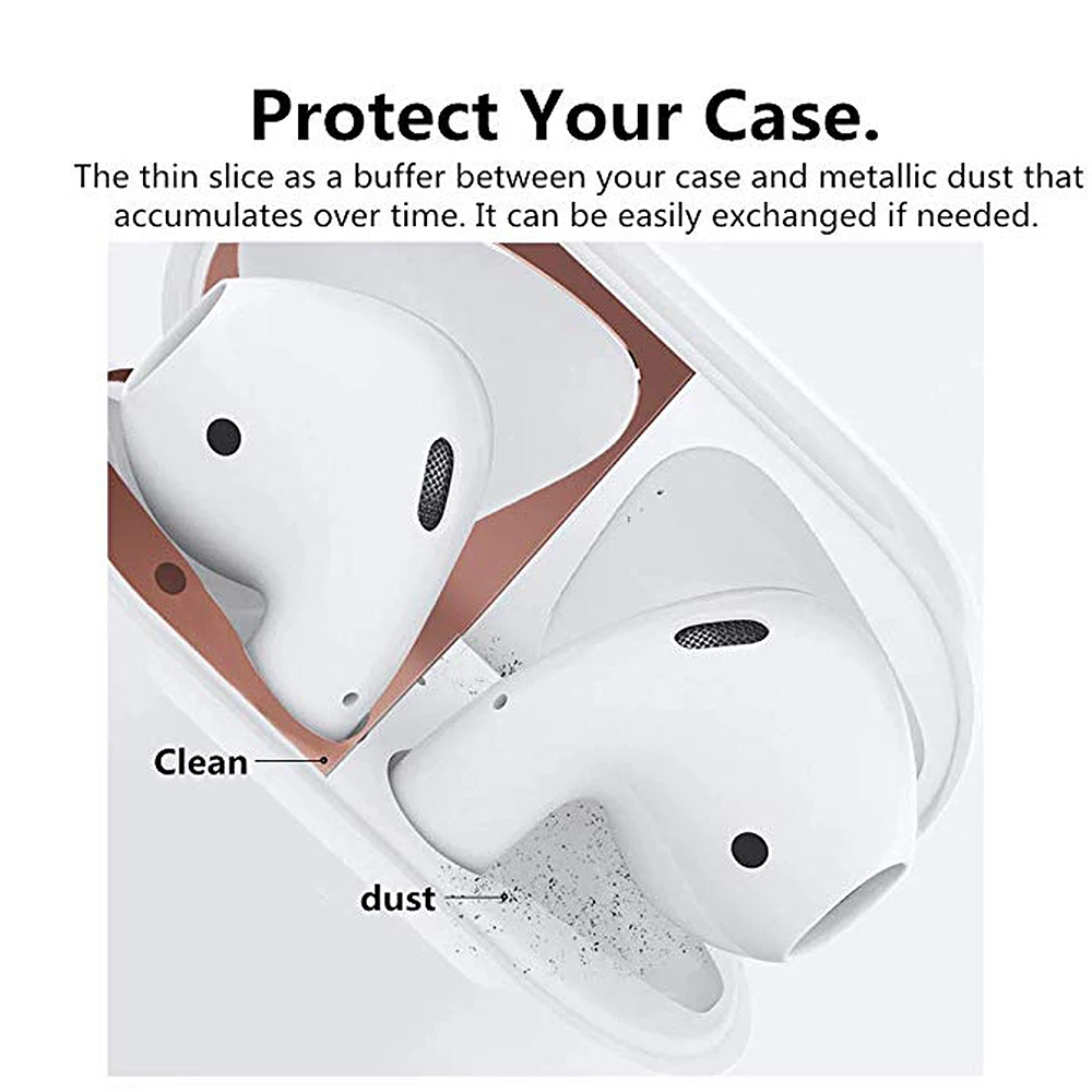 Металлическая пыль защитная наклейка для Apple AirPods ультратонкий Аксессуар