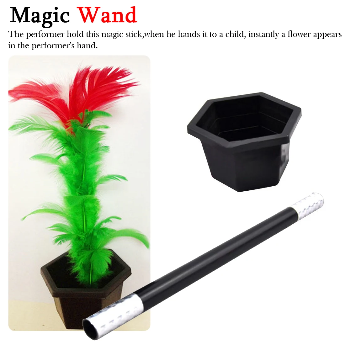 

1 Set Magic Tricks Magic Wand To Flower Show Prop Toys Stage Street Illusion Props Magic Toys For Adults Kids Either Magician