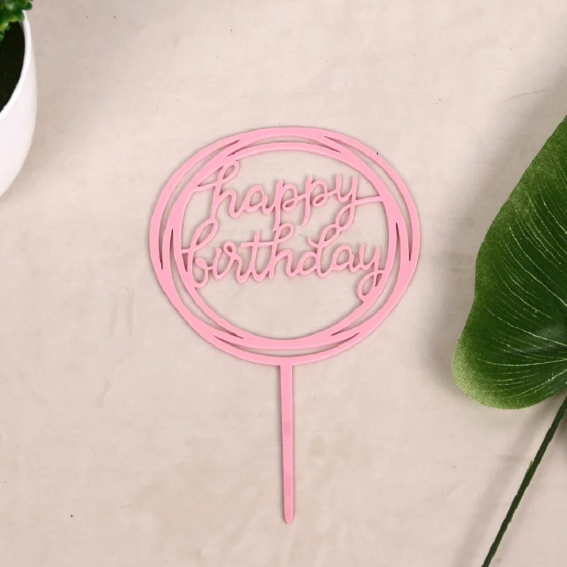 Pink1 Топпер для торта Happy день рождения, детский душ сувениры для вечерние украшения для капкейков День Рождения украшения для взрослых счастливые украшение для именинного торта - Цвет: Pink1