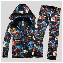 Мужская зимняя одежда, лыжный костюм, Супер теплая ветрозащитная водонепроницаемая Спортивная одежда для отдыха на природе, катания на сноуборде, куртка+ штаны, комплект, Новинка