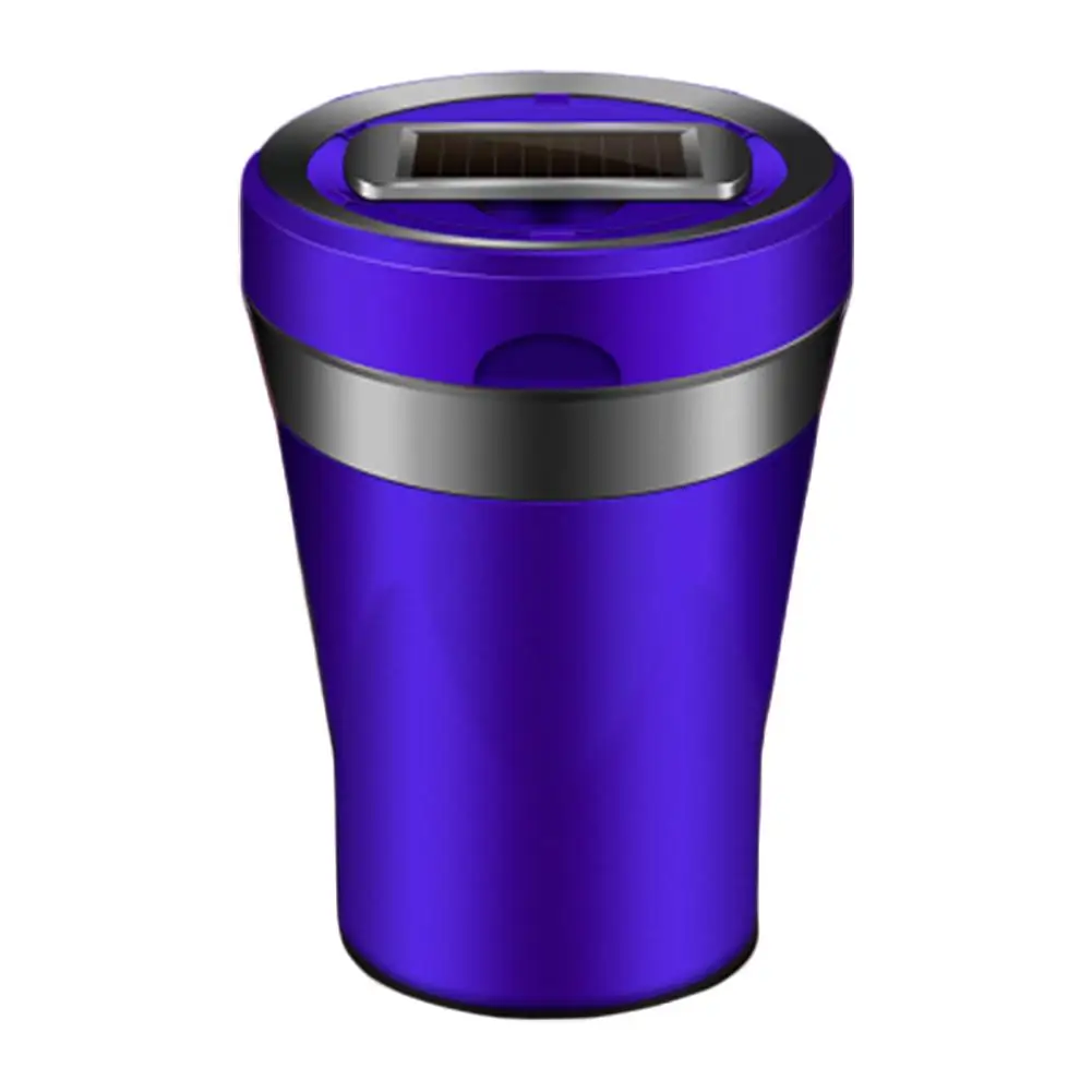 Профессиональная 1 шт. автомобильная пепельница перезаряжаемая Солнечная энергия USB светодиодный съемный прикуриватель пепельница автомобильные аксессуары - Название цвета: Фиолетовый