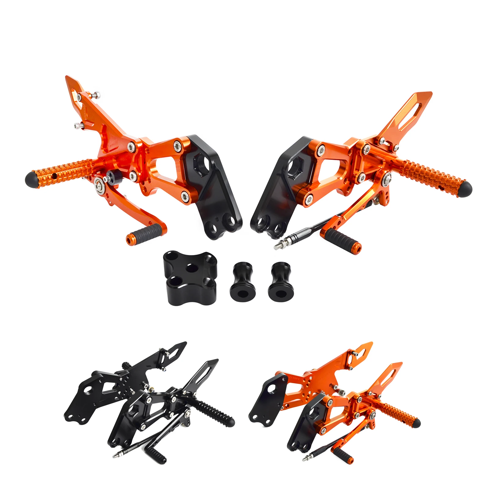 

H2CNC Foot Pegs Rear Sets Footrests Mountings Kit for KTM RC125 RC200 RC390 2014 2015 2016 2017 Adjustable Footpegs RC 125 200