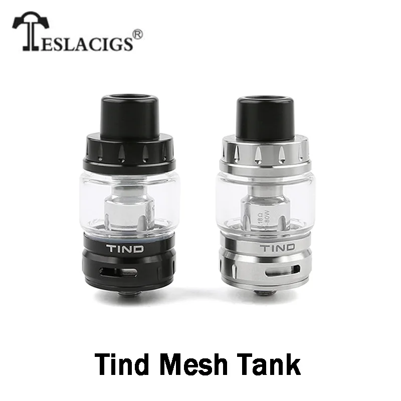 

Original Telsa Tind Tank E Cig 4.5ml Teslacigs Mesh Atomizer with 0.18ohm TS-X3 Mesh Coil Fit Tesla P226 Mod 510 Thread Box Mod