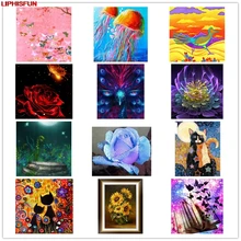  LIPHISFUN Handmade Cross Stitch Embroidery Diamond Painting Full Drill Home Decor Square/round artistic cartoon flower 