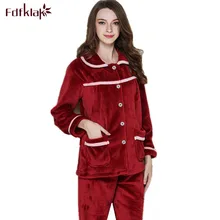 Fdfklak/зимняя Пижама; фланелевый спортивный костюм с длинными рукавами; Семейный комплект; пижамы; женские пижамы; Mujer; комплект из двух предметов; одежда для сна; Q405