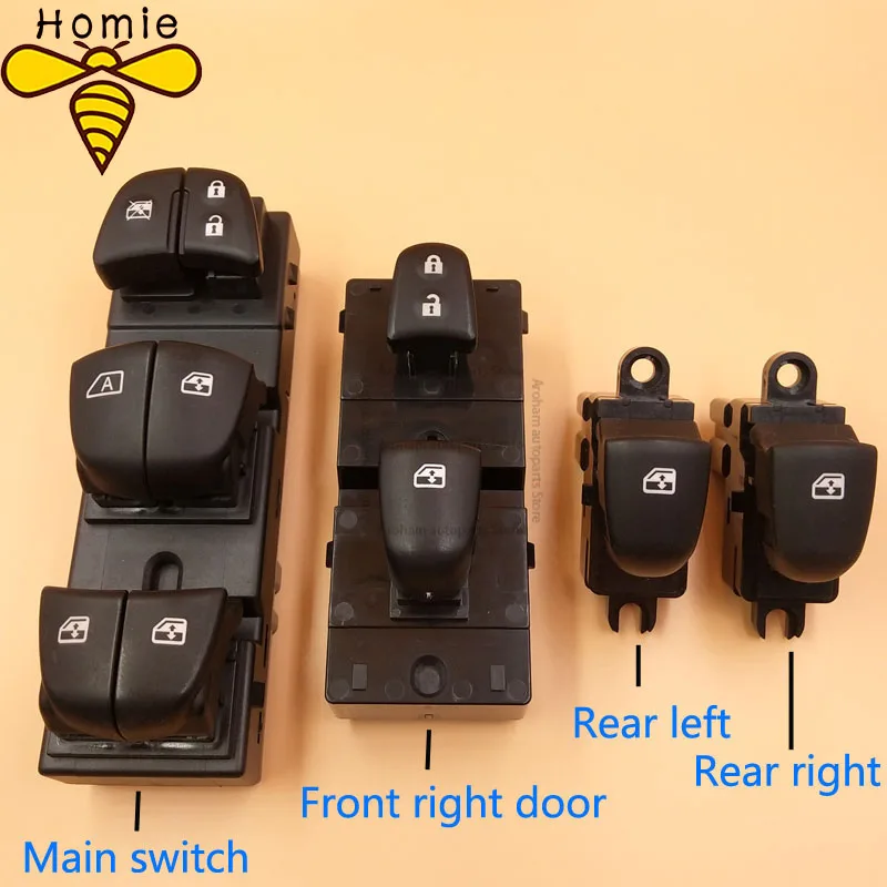 

Fast delivery! Auto Power Window Switch,Main/Single/Front Right Window switch For Nissan Qashqai/Altima/Sylphy/Tiida/X-Trail