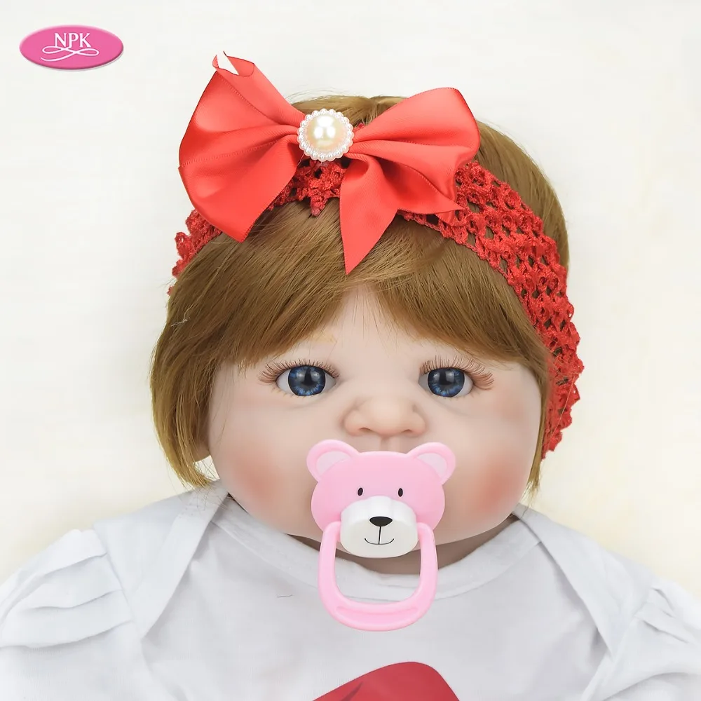 NPK полное тело силикона для новорожденных, для девочек куклы ванны игрушки 57 см Lifelife принцесса девушки Мода Кукла Menina Реалистичная кукла Bonecas