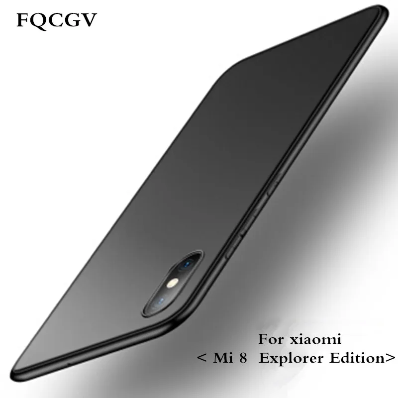 

FQCGV For Xiaomi Mi 8 Explorer Edition case silicone Matte protector Black cover For Xiaomi 8 Explorer cover For xiaomi8 Mi8