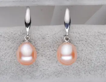 

gorgeous pair of 11-12mm south sea gold pink pearl earring 925s