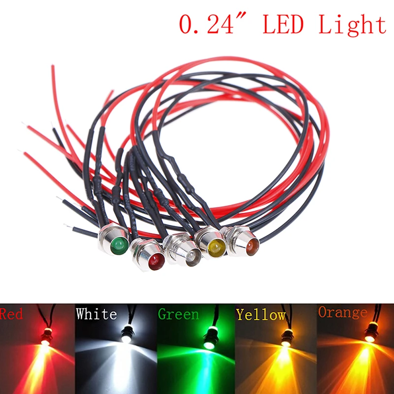 1 x светодиодный индикатор светильник 23 5 см 1/4 &quot12V Светодиодный металла пилот