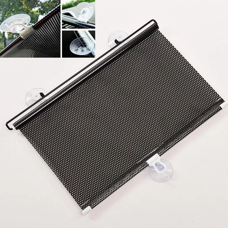 

Mayitr 125*40cm Auto Accessories Retractable Side Window Car Sun Shade Curtain Automatic Sunscreen Roller Blinds Window Film
