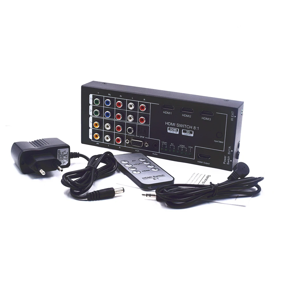New Multi-Functional HDMI Switch Converter HDMI Audio Extractor with 8 Inputs to 1 HDMI Output with Optical / Coaxial 5.1 Ch New Multi-Functional HDMI Switch Converter HDMI Audio Extractor with 8 Inputs to 1 HDMI Output with Optical / Coaxial 5.1 Ch