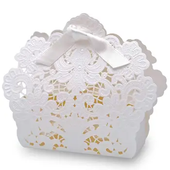 

Quail 30 pcs Home Light Gold Laser Cut Favor Candy Box With Ribbons Bridal Shower Wedding Party Favors