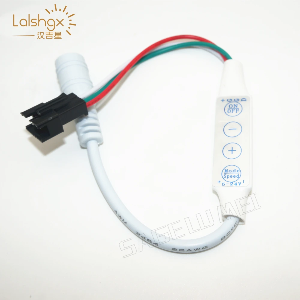 

best price DC5V-24V Mini 4key controller 3pin JST with DC plug connect DC5V DC12V WS2811 ws2812b 6812 1903 Dream Color LED Strip
