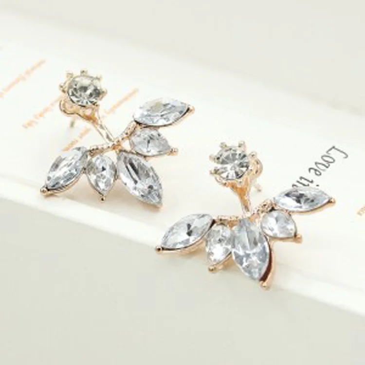 

XXZHJ The New Fashion Crystal Earrings Statement Horse Eye Blossom Daisy Upper And Lower Sections Of Women Earrings For Women