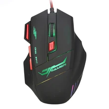 Оптическая профессиональная игровая мышь светодиодный подсветка 7 кнопок 5500 dpi USB проводной кабель геймер мыши для компьютера ноутбука ПК