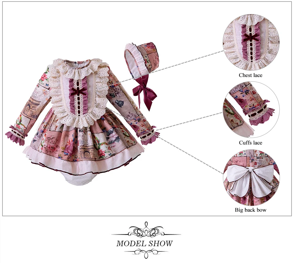 Pettigirl Flroal/Одежда для новорожденных девочек; кружевной наряд на День Благодарения для малышей; штаны; шапочка; винтажная одежда для малышей