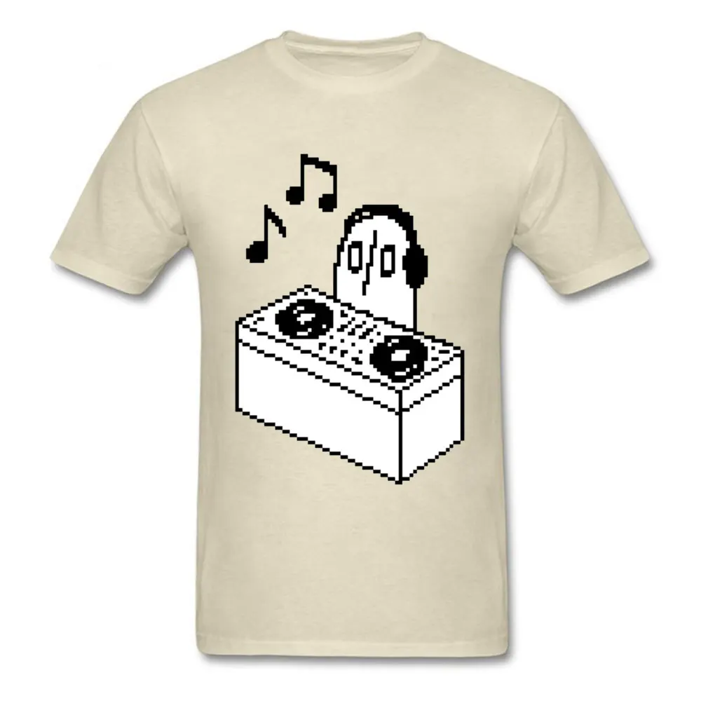 Napstablook DJ Pixel Arts 18275 Men Newest Tops Tees Crew Neck Mother Day 100% Cotton Fabric T-shirts Normal Tops Shirt Napstablook DJ Pixel Arts 18275 beige