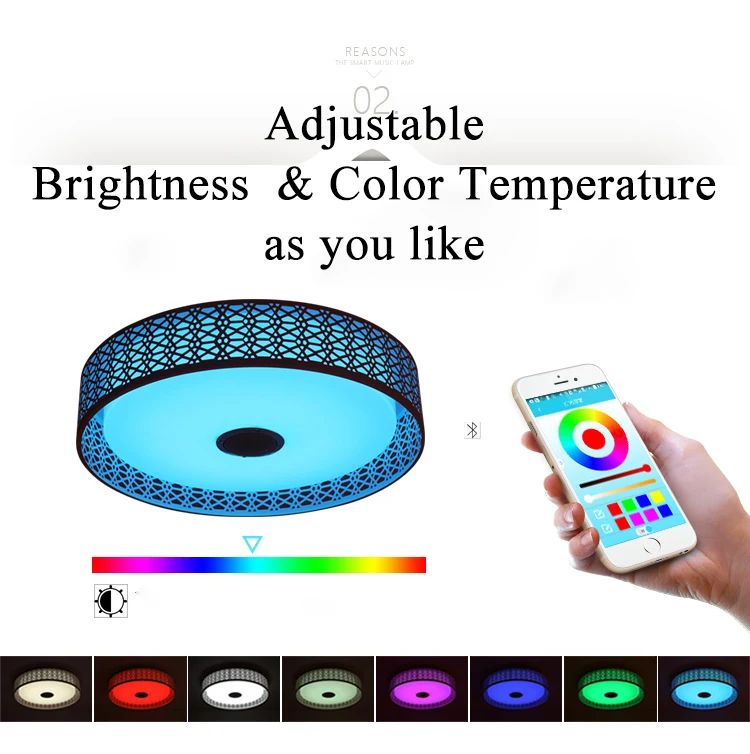 

RGB Modern LED Ceiling Light With Bluetooth APP Control Color Changing White Music Lamp Ceiling Lamp Led Lustres D47cm AC85-260V
