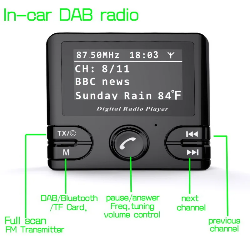 FM Transmitters GPS Bluetooth Adapter Tuner Audio Output Car Auto Radio Car Dab GPS Receiver DAB/DAB+Receiver Wireless Handfree