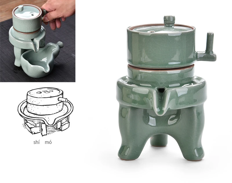 Дизайн полуавтоматический чайный набор кунг-фу, 6 чайных чашек и 1 чайник, Самый креативный чайный набор, изысканная керамическая посуда для напитков