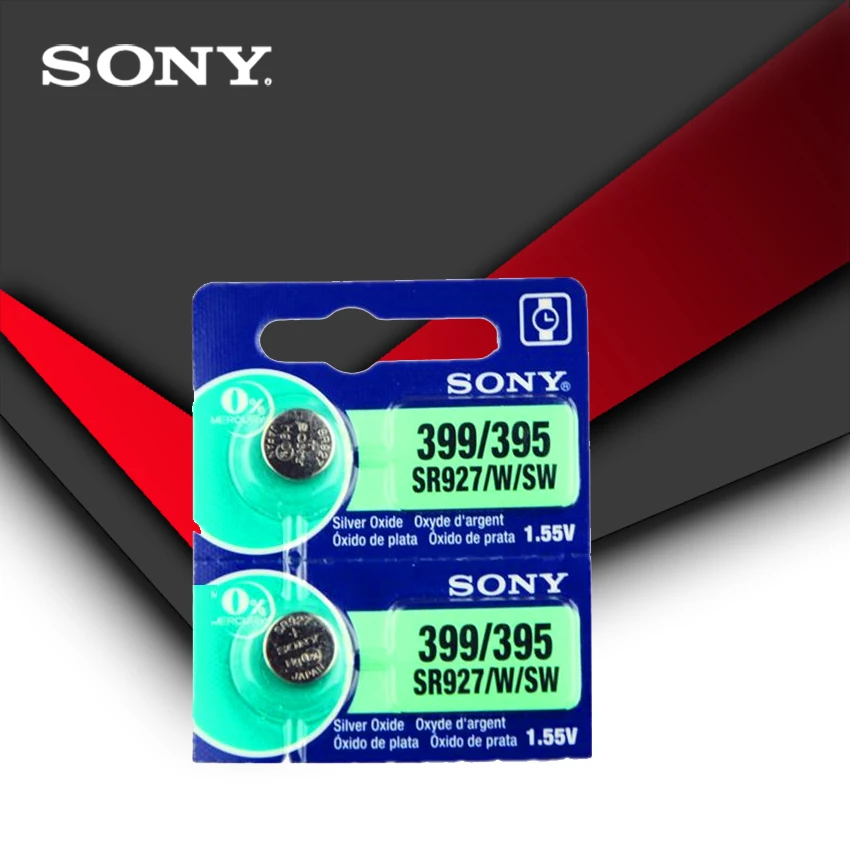 50 шт. sony 395 SR927SW 399 SR927W LR927 AG7 1,55 V часы Батарея SR927SW 395 кнопка плоский круглый аккумулятор Сделано в Японии