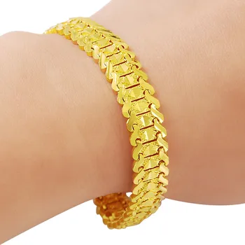 

New Real 24K Gold Filled Bracelet for Women High Quality Star Chain Bracelet Bangles Wedding Party Gift