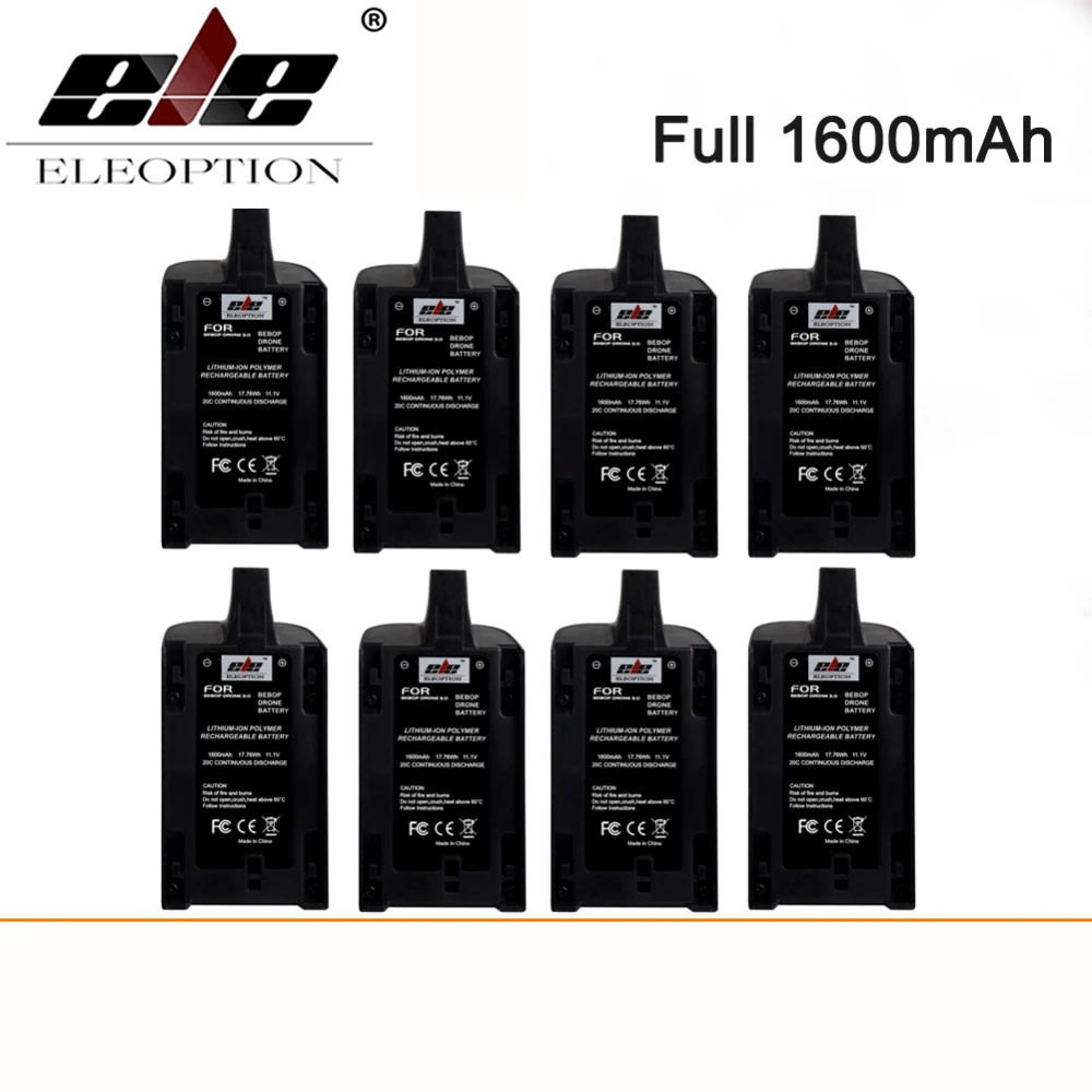 

8PCS Newest High Capacity Full 1600mAh 11.1V Powerful Li-Polymer Battery For Parrot Bebop Drone3.0 Quadcopter