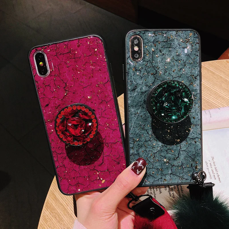 

Luxury Gold Sequins Marble Phone Case For Samsung M10 M20 M30 A6 A7 A8 A9 Plus A10 A30 A40 A50 A70 Soft Silicone Cover Cases