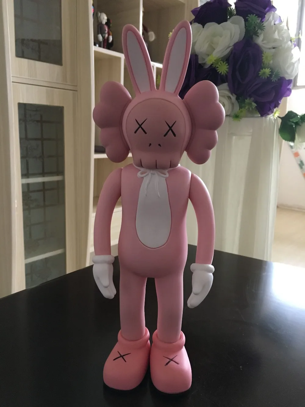 

[New] 30cm OrigialFake Black/Pink KAWS Rabbit girl Maid toy Original Fake Action Figure Collection Model gift