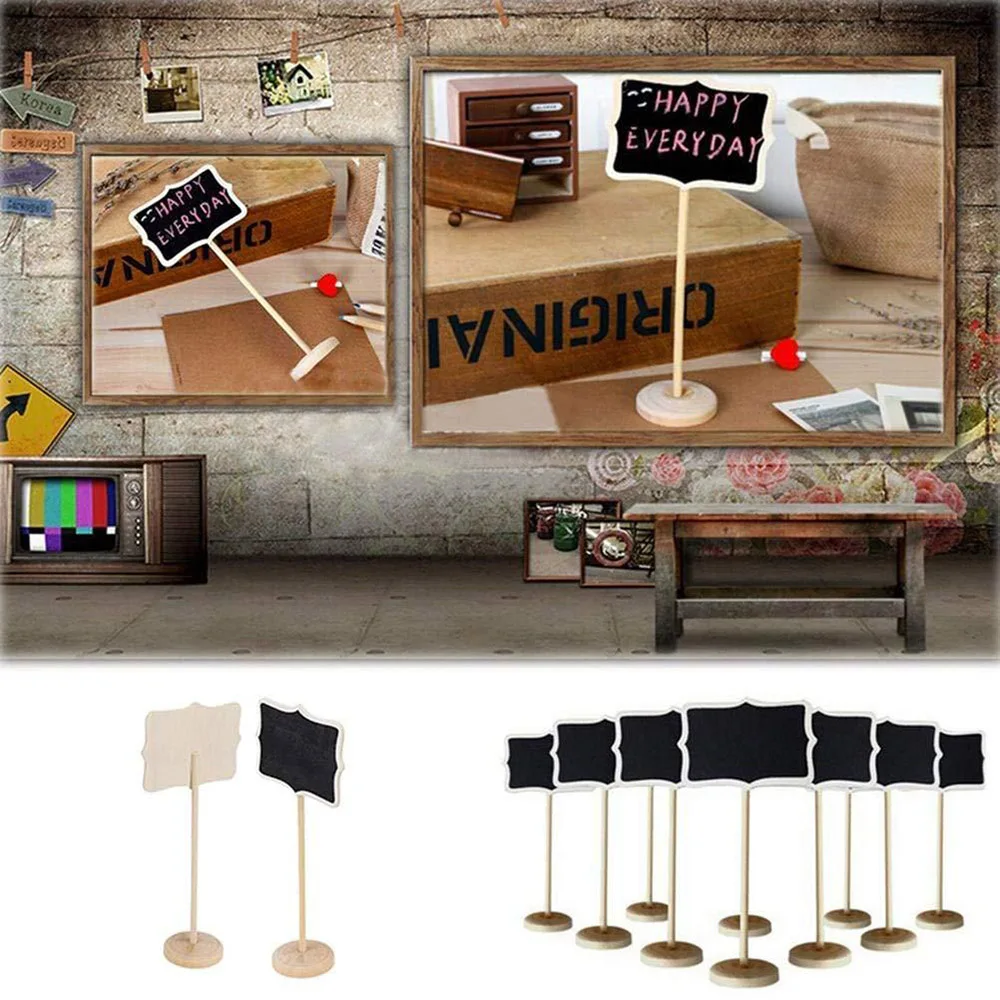 

15 PCS/Set New Wood Tabletop Chalkboard Blackboard Message Board Children Kids Writing Black Boards Toy