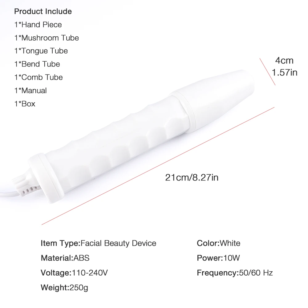 Tubo de Vidro Cuidados com a Pele Alta Frequência Eletrodo Eletroterapia Dispositivo Beleza Facial Acne Manchas Rugas Removedor Spa Salão Casa 20 Home & Garden