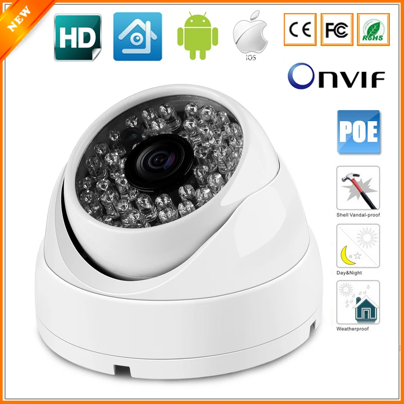 IP Camera PoE 720P/960P/1080P(SONY IMX322) 25fps Anti Vandal Dome Camera IP Outdoor Indoor Vandalproof ONVIF 2.0 48V PoE CCTV