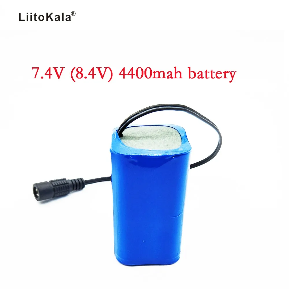 LiitoKala 7,4 V 8,4 V 4400mAh аккумулятор 18650 аккумулятор 4.4Ah аккумуляторная батарея для велосипедных фар/CCTV/камеры/Электрический