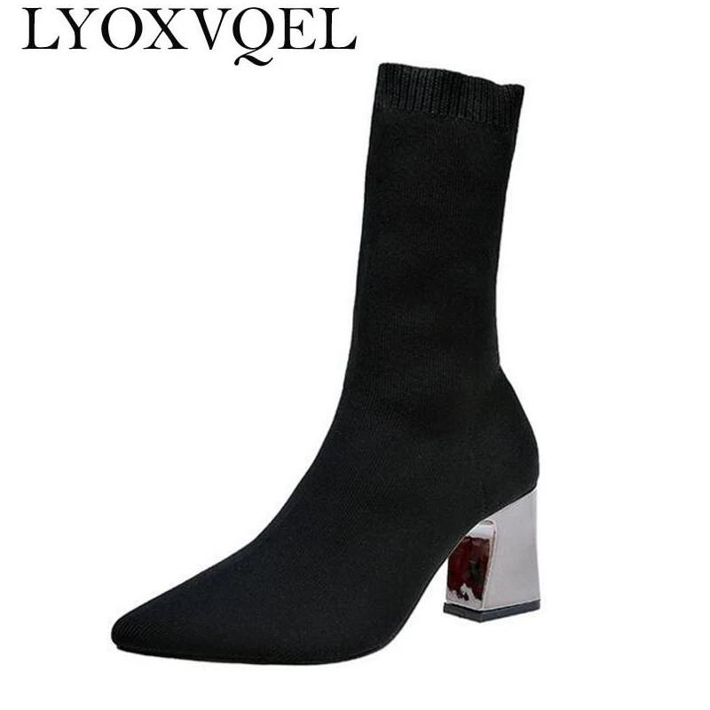 mid high heel boots