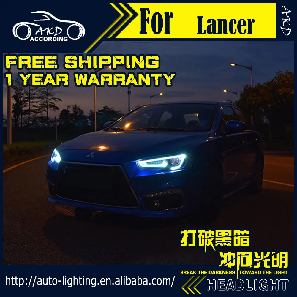 AKD автостайлинг фары для Mitsubishi Lancer 2008 2018 светодиодные DRL D2H Hid сигнал поворота Bi Xenon