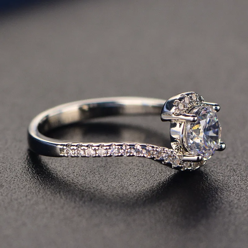 Unique Product Crystal 585 White Gold Color Vintage Anel Crown Ring Women Wedding Accessories Shine Crystal Jewelry Gift DR49 (9)