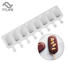 TTLIFE 8 полость форма для изготовления мороженого производители силиконовый толстый материал DIY формы ледяные кубики формы для десертов лоток с фруктовым мороженым