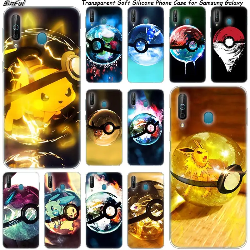 

Pokeball pokemon Silicone Phone Case For Samsung Galaxy A80 A70 A60 A50 A40 A40S A30 A20E A2CORE M40 Note 10 Plus 9 8 5 Fashion