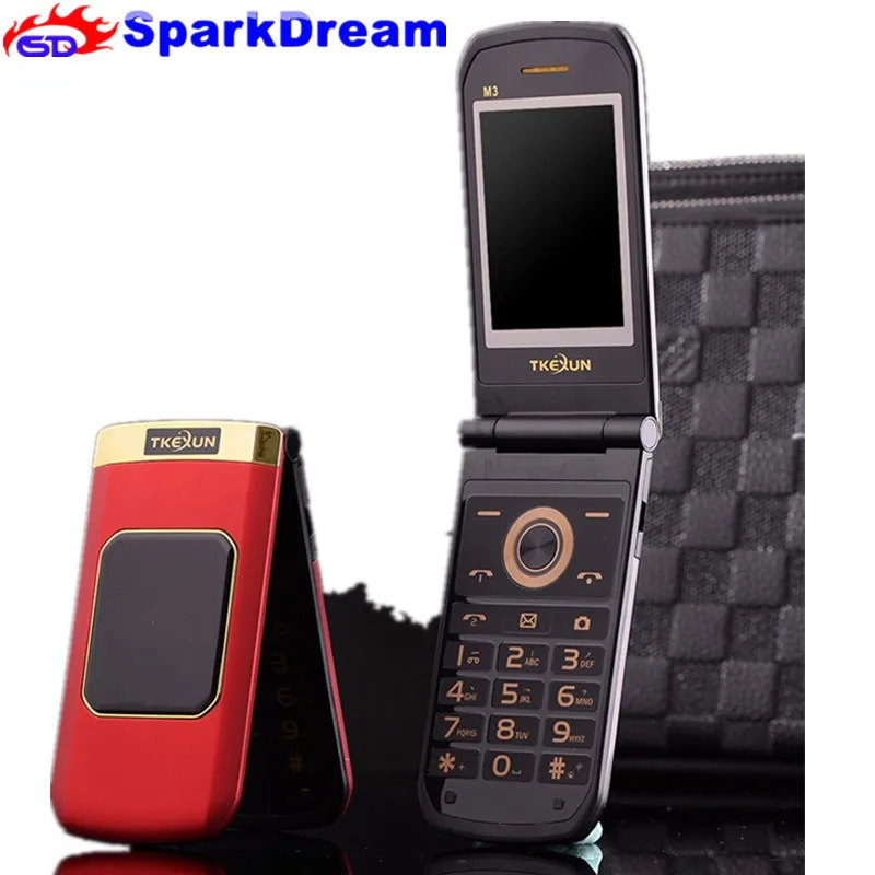 TKEXUN M3 Flip Phone 2.4" Double Dual Screen Dual Sim Camera MP3 MP4