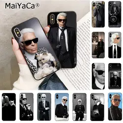 Maiyaca модные Karl Lagerfeld мягкая резина, термопластичный полиуретан чехол для телефона для iPhone 7 8 plus 6 6 plus 6splus X Xs Xr XsMax 5 5S SE 5c крышка